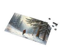Easter Gifts For Toddlers Winter Solitude: A Man In The Snowy Forest Picture Puzzle Toddler Puzzles Jigsaw Puzzles 300 Pieces For Adul(1000PCS)