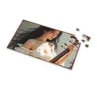 Easter Gifts Graceful Woman Playing Traditional Stringed Instrument Picture Puzzle Toys For Ages 8-13 500 Piece Puzzles(1000PCS)