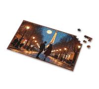 Easter Gifts Romantic Evening Stroll Under The Moonlit Eiffel Tower Picture Puzzle Puzzle 1000 Pieces Puzzle 1000 Pieces(500PCS)
