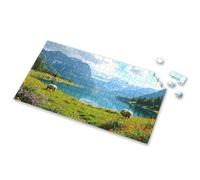 Easter Gifts Sheep Grazing By A Serene Lake Surrounded By Mountains Picture Puzzle Easter Gifts Boy Toys(1000PCS)
