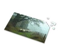 Easter Gifts Sheep Walking Down A Foggy Path. Picture Puzzle Easter Gifts For Toddlers Boy Toys(300PCS)
