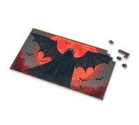 Easter Gifts Silhouetted Figure With Bat Wings Against A Heart-Shaped Sunset Picture Puzzle Toys For Ages 8-13 500 Piece Puzzles(1000PCS)
