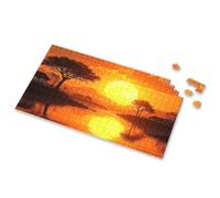 Easter Gifts Sunset Over A Serene Lake With A Large Moon Rising Picture Puzzle Easter Gifts Boy Toys(1000PCS)