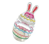 Easter Glass Canister with Rabbits Chick Eggs Shape Clear Candy Jar Chocolate Treats Box for Gifting and Storage Holiday Glass Container