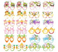 Easter Glasses, 24pcs Easter Funny Glasses Easter Bunny Paper Glasses Easter Paper Eyeglasses for Easter Party Decorations Supplies Easter Bunny Party Favor