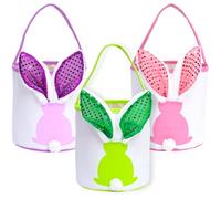 Easter Glowing Bunny Basket Bags,Adorable Rabbit Design With Glowing Ears And Fluffy Tail!Perfect For Easter Egg Hunts,An For Kids' Joyful Celebrations. (3PCS)