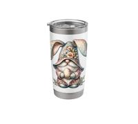 Easter Gnome Rabbit Decor with Spring Flowers for Bunny Mom Stainless Steel Insulated Tumbler