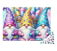 Easter Gnomes Basket 1000 Pc Sturdy Cardboard Classic Jigsaw Puzzle for Adults & Kids 12+, Stress Relief Puzzle, Decompression & Wall Decor, Ultimate Relaxation Gift 52x38cm/1000pcs