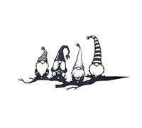 Easter Gnomes Decoration, Metal Steel Tree Branch Gonks, Gnomes Garden Tree Decoration, Mini Garden Gnome, Indoor Outdoor Art Ornament, Garden Yard Gnomes Decoration, Gnome Garden Wall Art (Black)