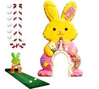 Easter Golf Game Set, Portable Mini Bunny Golf Toy with Candy Cane Club & Balls, Easter Mini Course, Funny Easters Party Game, for Party, Indoor, Home, Living Room and Bedroom (#a)