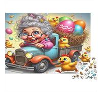 Easter Granny Driving Puzzle Lovers Jigsaw 1000 Pieces After-school Puzzle Activity Great Gift Idea 52x38cm/1000pcs