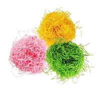 Easter Grass Recyclable Paper Shred (Pink, Yellow, Green) for Easter Eggs Hunt, Easter Basket Grass Filler/Stuffers, Easter Theme Party Decoration 240g (8.5 oz)