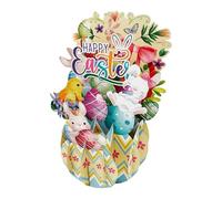 Easter Greeting Card - 3D Spring Holiday Thank You Notecards | Happy Egg Greeting Cards | Flower Bouquet Spring Greetings Card | Easter Greeting Cards For Child