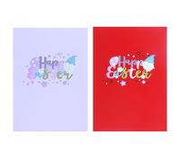 Easter Greeting Card Set - 2 Pack Pop Up Bunny Easter Cards,Folding Easter Greeting Card,Happy Easter Card Color-Printed Holiday Cards Happy Easter Note Cards with Envelopes for Holiday