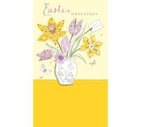 Easter Greetings Flowers & Vase Money Wallet Easter Greeting Card Second Nature EMW028