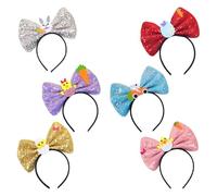 Easter Hair Bow Headband - 6X Cute Bunny Chick Bowknot Hair Hoop, Easter Day Headdress, Cute Bowknot Hair Hoops | Hair Accessories Easter Day Decoration Headdress For Women Girls Kids