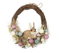 Easter Half Wreath With Sitting Rabbit 35Cm - Brown