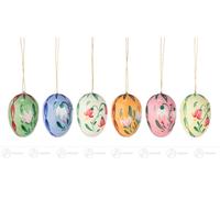 Easter Hanging Decor Eggs 6-Piece Set 3.5 cm Wooden Spring Ornament
