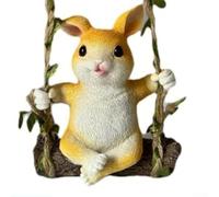 Easter Hanging Decorations, 1 Pack Resin Bunny Swing, Outdoor Garden Tree Ornament, Weatherproof Animal Pendant for Patio Lawn