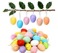 Easter Hanging Eggs, 12Pcs Easter Egg Decorations for Tree, Easters Hanging Ornaments Colorful Plastic Painted Eggs for Home Party Decorations