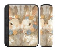 Easter Happy Cute Bunny 2 Pack Shoulder Strap Padding, More Comfort Driving, Seatbelt Cushion for Van