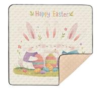 Easter Happy Cute Bunny Large Non-Slip Baby Gym & Activity Mat for Floor Comfortable Foldable Activity Gym Mat for Babies Infants Toddlers, 50'' x 50''alfombrilla de actividad