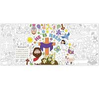 Easter He is Risen Giant Coloring Game Poster for Kids - Huge Religious Theme Blank Paper Banner Large Coloring Table Cloths for Classroom Home Party DIY Art Craft Activity Supplies Favor 55 x 23.6 in