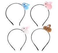 Easter Headband, Cute Bunny Hair Bands, Hair Hoop for Easter, Rabbit Hair Accessories, Easter Hair Decorations, Easter Hair Bands for Kids and Women, 5.71x2.17in Pink, Blue, Brown