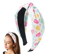 Easter Headband - Knotted Headband for Girls | Happy Easter Bunny Eggs Print Headband Women Headband Accessories for Women