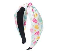 Easter Headbands for Girls,Wide Top Knot Headband | Bunny Egg Printed Headbands Colorful Spring Headbands for Women
