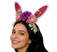 Easter Headbands for Kids - Bunny Ear Headband, Cute Cartoon Cosplay Headwear | Glitter Sequin Design | Party Favor Photo Booth Birthday Makeup Christmas Gatherings