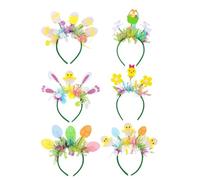 Easter Headbands for Kids Easter Headband 6 Pieces Easter Fascinators Hair Hoop Chicken Bunny Egg Hair Clips Cute Easter Head Buckle Accessories