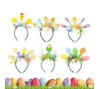 Easter Headbands for Women Easter Bunny Headband | Chicken Rabbit Egg Headbands 6 Pcs Easter Head Loop Hair Clips Easter Day Headband Accessories