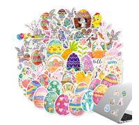 Easter Holiday Stickers - Cartoon Egg Decals, Happy Spring Decoration, Fun Laptop Phone Case Accessory, Colorful Water Bottle Envelope Labels, Seasonal Party Favor, Craft Supplies