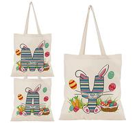 Easter Initial Tote Bags Gifts for Girl Boy - 15"x16" Easter Canvas Egg Bag, Personalized Easter Party Bunny Bag Rabbit Bag 1 (Initial #Y)