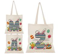 Easter Initial Tote Bags Gifts for Girl Boy - 15"x16" Easter Canvas Egg Bag, Personalized Easter Party Bunny Bag Rabbit Bag 1 (Initial #Z)