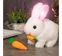 Easter Interactive Jumping Realistic Bunny Toy, Lifelike Stuffed Animal, Birthday Gift for Kids, Plays & Moves
