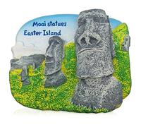 Easter Island Moai 3D Fridge Magnet Souvenir - Rapa Nui Landmark Magnet - Moai Statues Refrigerator Magnet - Travel Collectible Keepsake