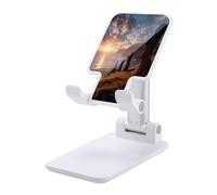 Easter Island Moai Monuments Cell Phone Stand Desk Phone Holder White | Adjustable,Mobile Phone Holder,for Office Home Travel,with Anti-Slip Base,Desk Phone Stand,Foldable