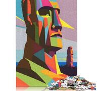 Easter Island Moai Pop Art Puzzles for Adults 1000 Piece Puzzles for Adults For Family Fun & Game Night 1000pcs (75x50cm)