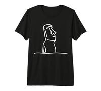 Easter Island Moai Statue One Line Art Drawing Design Premium T-Shirt