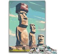 Easter Island Moai Statues 1000 Piece Jigsaw Puzzles for Teenagers, Suitable for Ages 14 And Up Family Fun It Is Ideal As A Gift for The Whole Family 1000pcs(26x38cm)