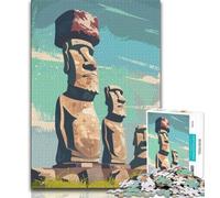 Easter Island Moai Statues Jigsaw Puzzles for Teenagers 1000 Jigsaws,Toys Educational Games Stress Relieving Wishlist with Santa Claus 50x75cm