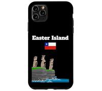 Easter Island souvenir sea cliff with moai statue Chile flag Case for iPhone 11 Pro Max