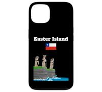 Easter Island souvenir sea cliff with moai statue Chile flag Case for iPhone 13