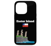 Easter Island souvenir sea cliff with moai statue Chile flag Case for iPhone 13 Pro