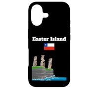 Easter Island souvenir sea cliff with moai statue Chile flag Case for iPhone 17