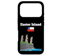 Easter Island souvenir sea cliff with moai statue Chile flag Case for iPhone 17 Pro