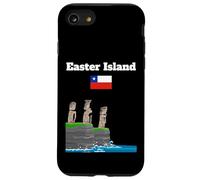 Easter Island souvenir sea cliff with moai statue Chile flag Case for iPhone SE (2020) / 7/8