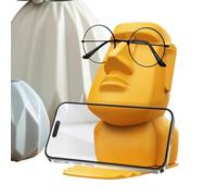 Easter Island Statue Glasses Holder | Stone Man Head Statue Glasses Stand | Eyewear Display Room Decoration for Nightstand Desktop Bookshelf
